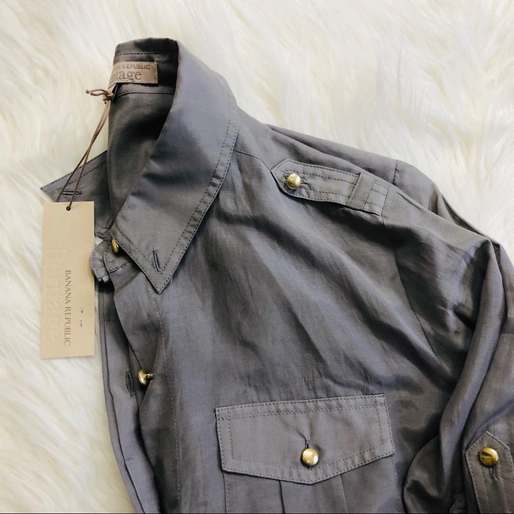 Banana Republic Heritage Grey Button Down